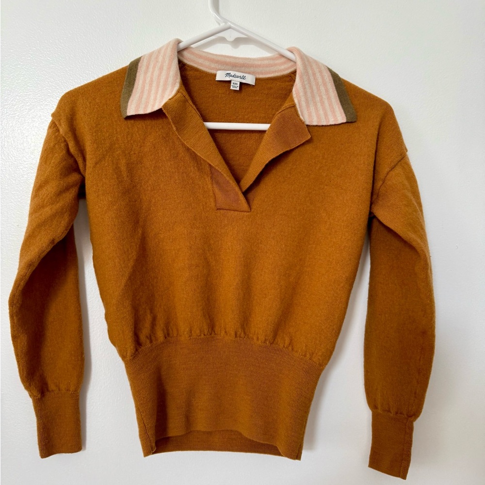 Madewell V-Neck Sweater golden brown